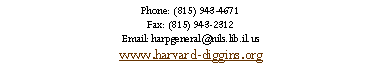 Text Box: Phone: (815) 943-4671?Fax: (815) 943-2312?Email: harpgeneral@nils.lib.il.us?www.D50.org?