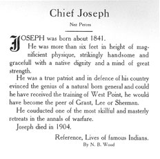 E. A. Burbank Timeline Image - text Chief Joseph