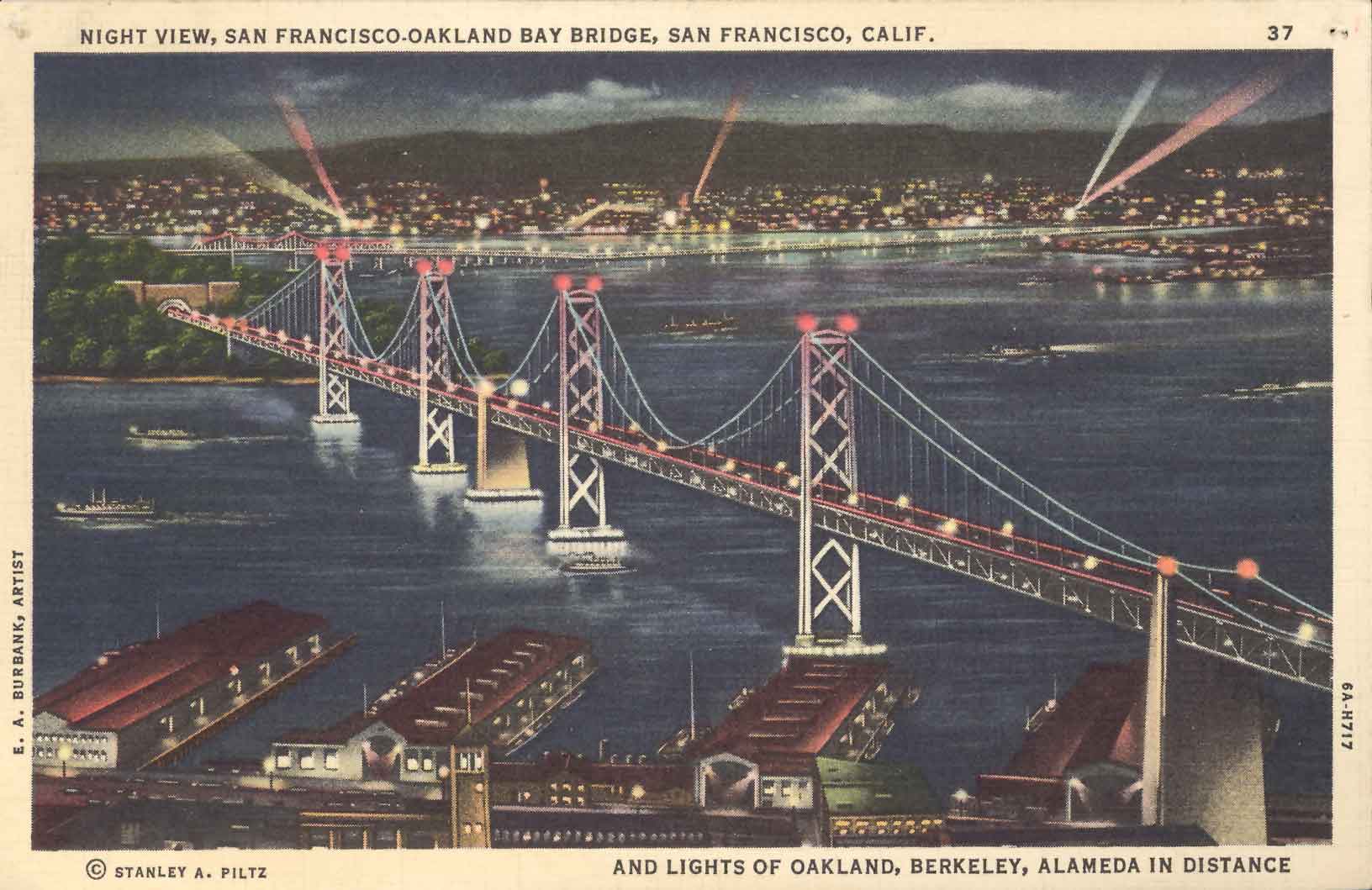 E. A. Burbank Timeline Image - Bay Bridge Postcard