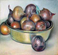 E. A. Burbank Timeline Image - Onions in Brass Bowl